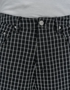 Plaid Baggy Fit Jorts in Black