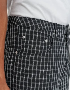 Plaid Baggy Fit Jorts in Black
