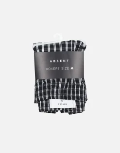 Plaid Print Boxers in Black