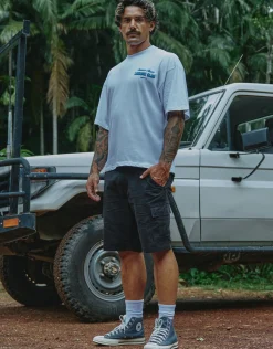 Plain Regular Fit Cargo Shorts in Black
