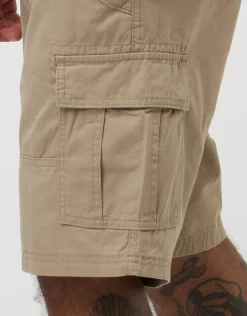 Plain Regular Fit Cargo Shorts in Tan