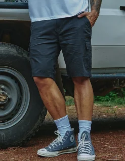 Plain Regular Fit Cargo Shorts in Bone