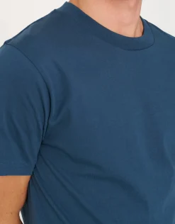 Plain Slim Fit T Shirt in Majolica Blue