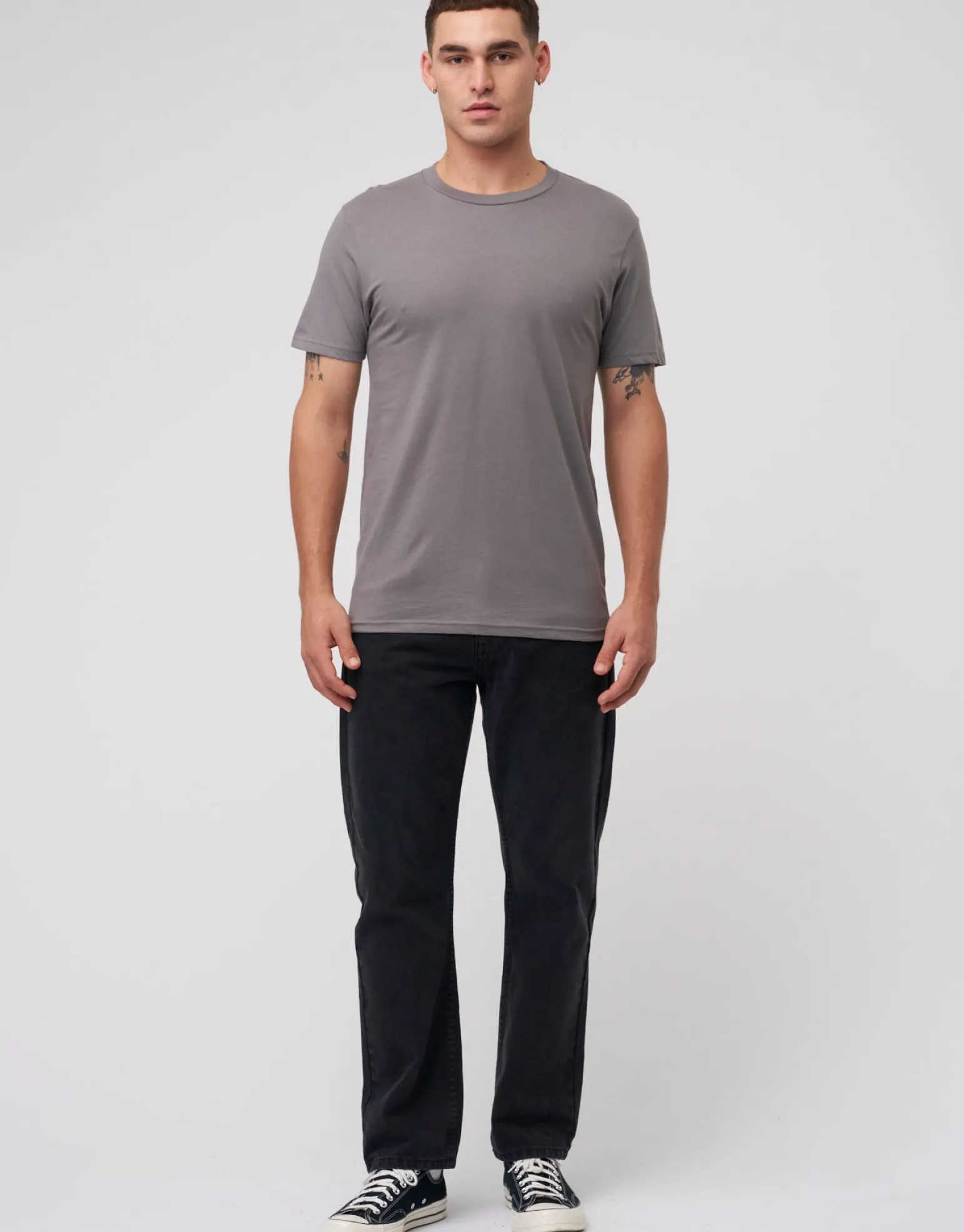 Plain Slim Fit T Shirt in Navy