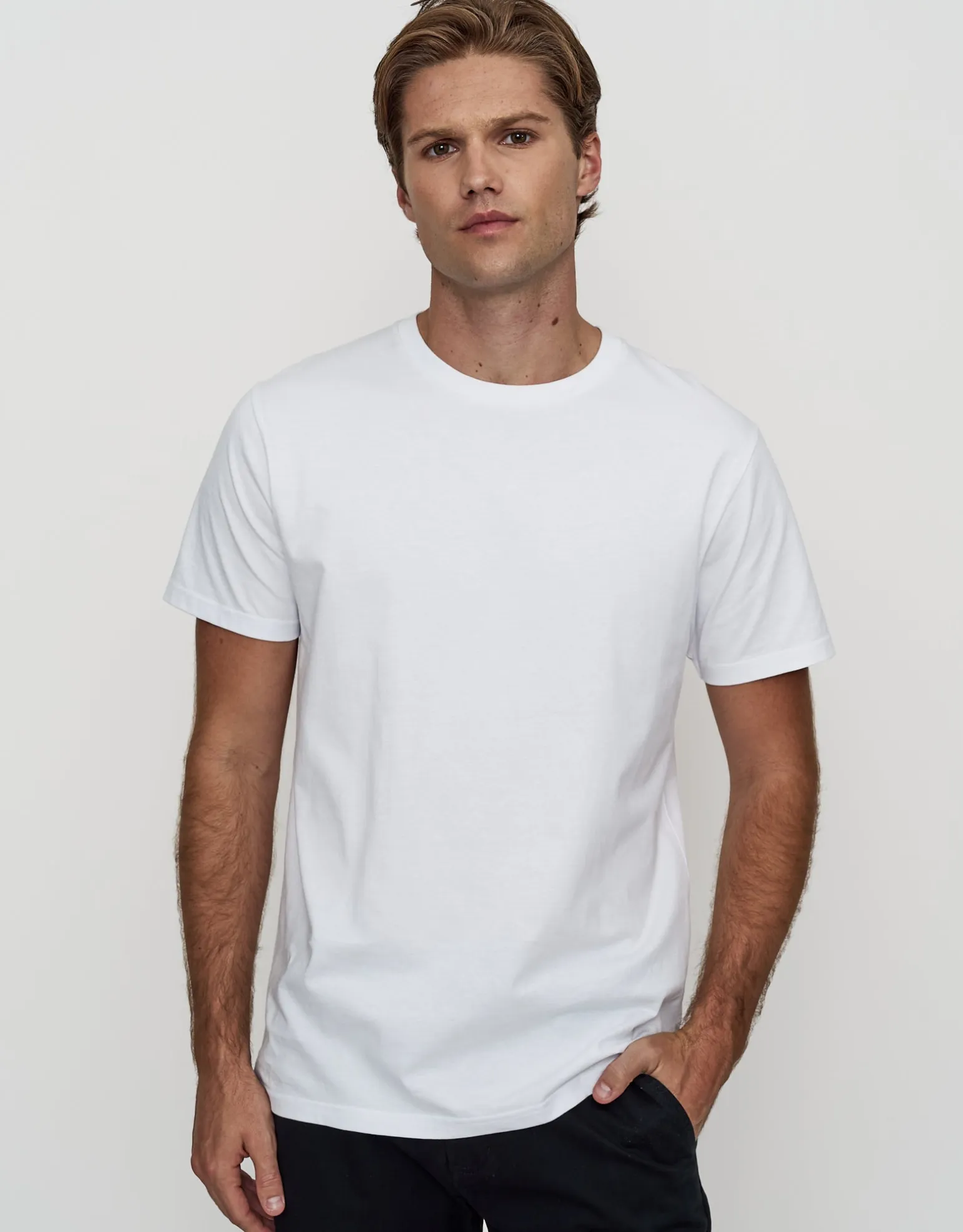 Plain Slim Fit T Shirt in Navy