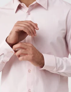 Plain Stretch Slim Fit Dress Shirt in Light Blue