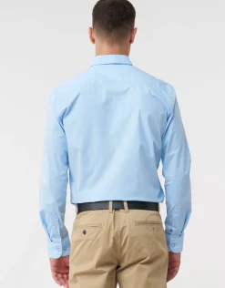 Plain Stretch Slim Fit Dress Shirt in Light Pink