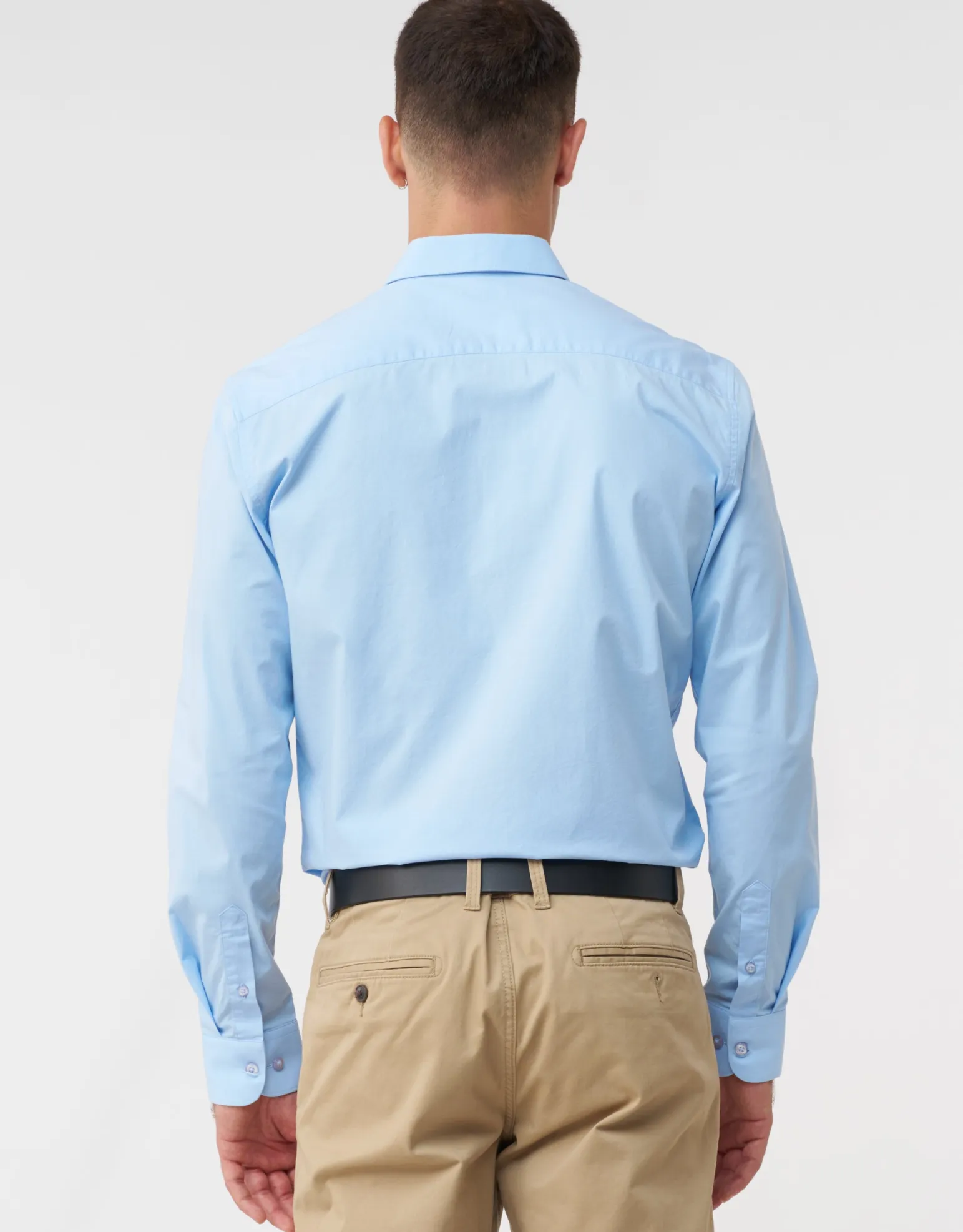 Plain Stretch Slim Fit Dress Shirt in Light Pink