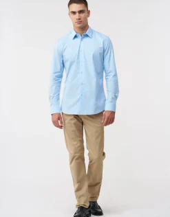 Plain Stretch Slim Fit Dress Shirt in Light Pink