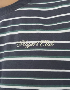 Players Club Stripe Print T Shirt in Multi