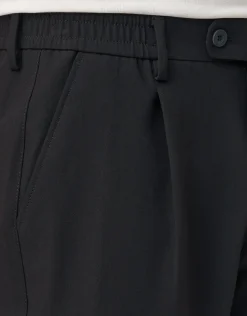 Pleated Elastic Waist Pants in Black
