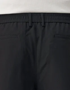 Pleated Elastic Waist Pants in Black