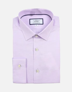 Puppytooth Long Sleeve Dress Shirt in Lilac