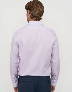 Puppytooth Long Sleeve Dress Shirt in Lilac