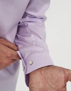 Puppytooth Long Sleeve Dress Shirt in Lilac