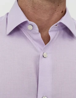 Puppytooth Long Sleeve Dress Shirt in Lilac