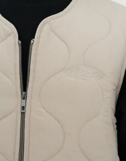 Quilted Vest in Stone