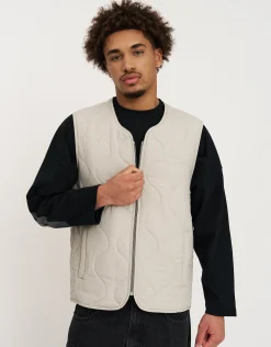 Quilted Vest in Stone