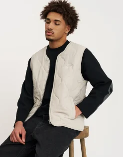 Quilted Vest in Stone