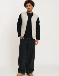 Quilted Vest in Stone