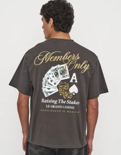 Raising Stakes Relaxed Fit T Shirt in Pewter Grey