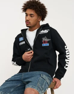 Redondo Supply Zip Up Hoodie in Black