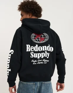 Redondo Supply Zip Up Hoodie in Black