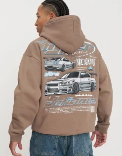 Redstar Racer Oversized Hoodie in Black