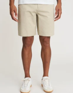 Regular Fit Stretch Chino Shorts in Stone