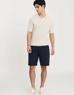 Regular Fit Stretch Chino Shorts in Navy