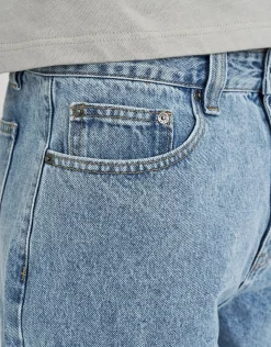 Relaxed Fit Cargo Jorts in Cloud White