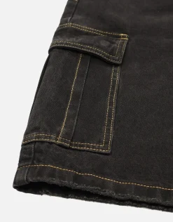 Relaxed Fit Cargo Jorts in Cloud White