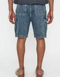 Relaxed Fit Cargo Jorts in Raw Shadow