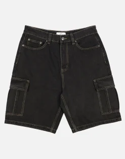 Relaxed Fit Cargo Jorts in Raw Shadow