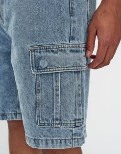 Relaxed Fit Cargo Jorts in Raw Shadow