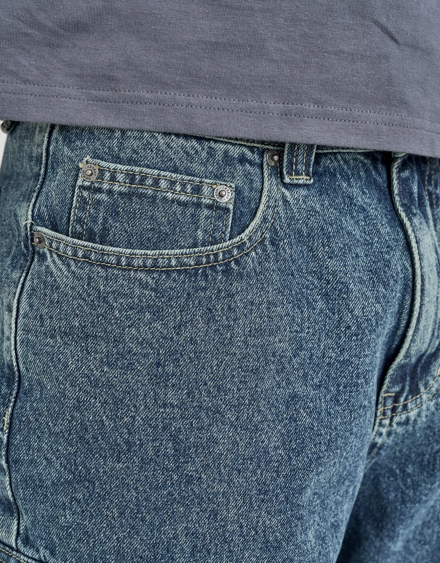 Relaxed Fit Cargo Jorts in Sun Washed Blue