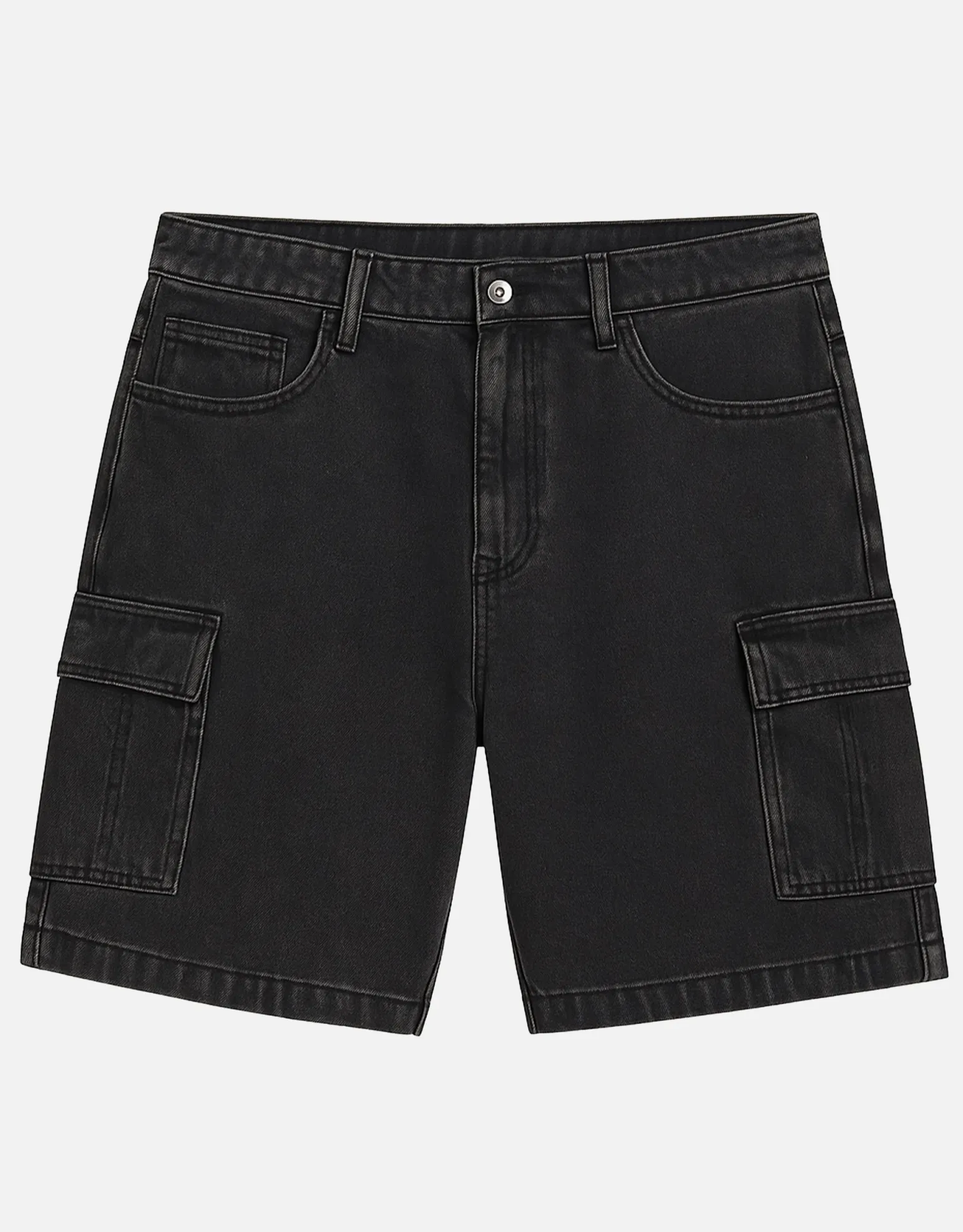 Relaxed Fit Cargo Jorts in Sun Washed Blue