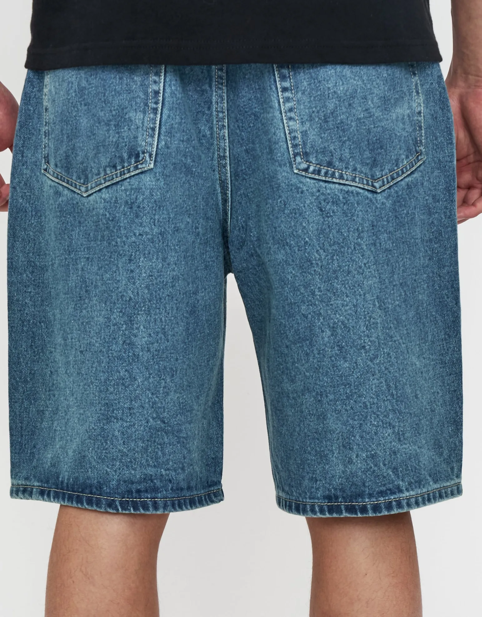 Relaxed Fit Denim Shorts in Grey
