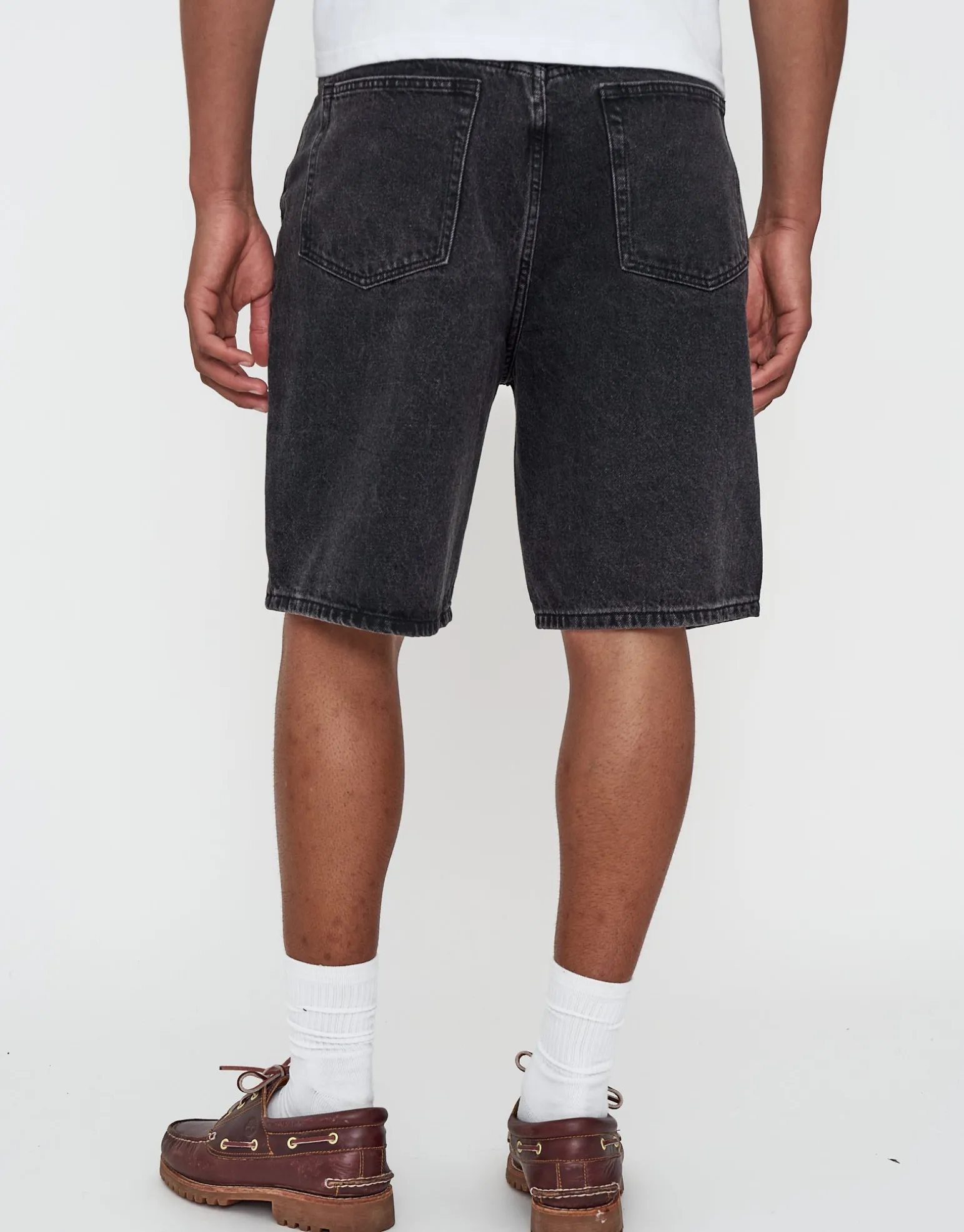 Relaxed Fit Denim Shorts in Grey