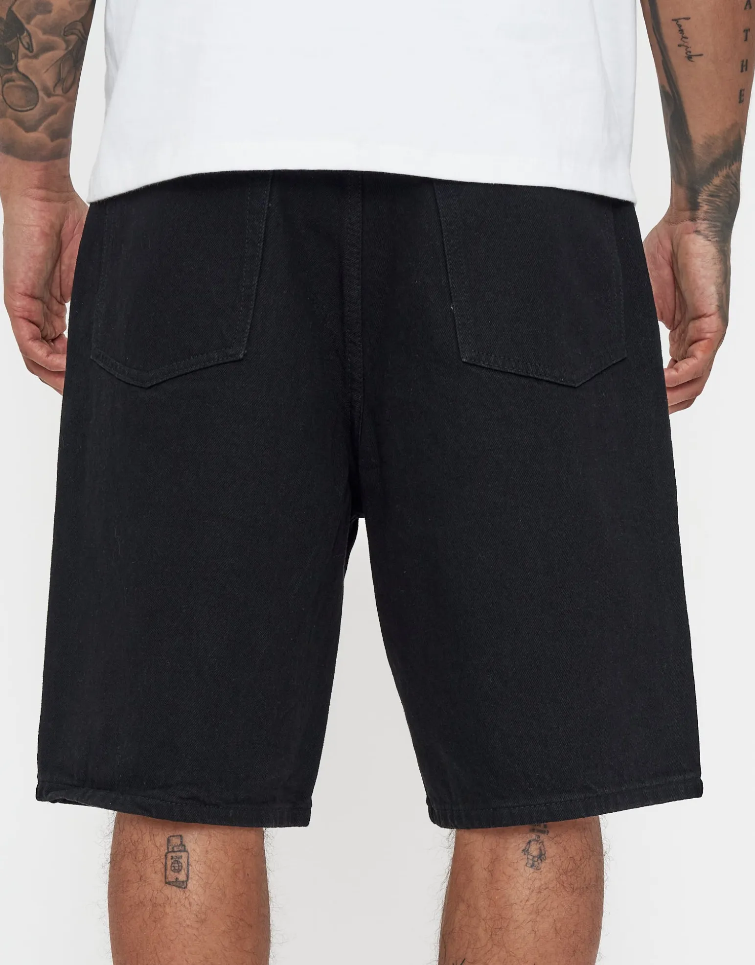 Relaxed Fit Denim Shorts in Grey