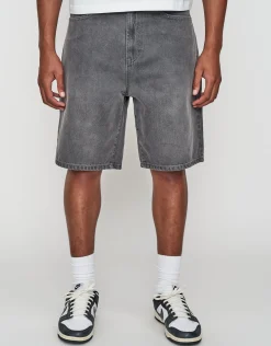 Relaxed Fit Denim Shorts in Grey
