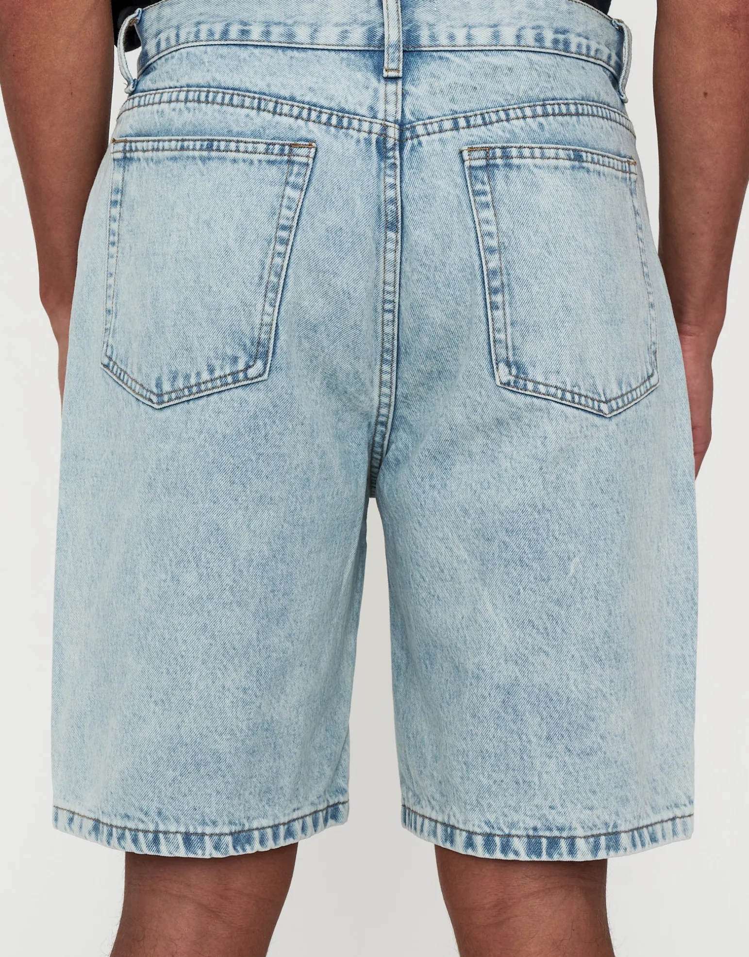 Relaxed Fit Denim Shorts in Grey