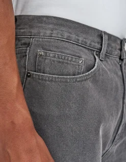 Relaxed Fit Denim Shorts in Khaki