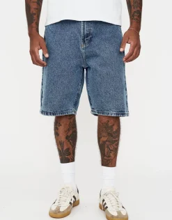 Relaxed Fit Denim Shorts in Vintage Mid Blue