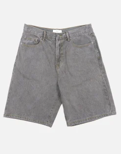 Relaxed Fit Denim Shorts in Washed Black