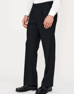 Relaxed Fit Pleated Dress Pants in Black