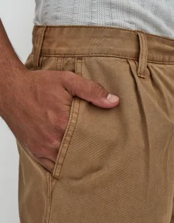 Relaxed Fit Pleated Shorts in Brown