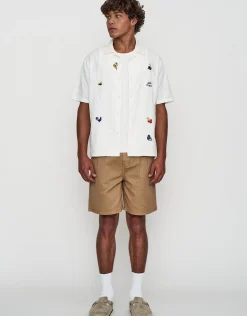 Relaxed Fit Pleated Shorts in Brown