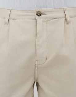 Relaxed Fit Pleated Shorts in Brown