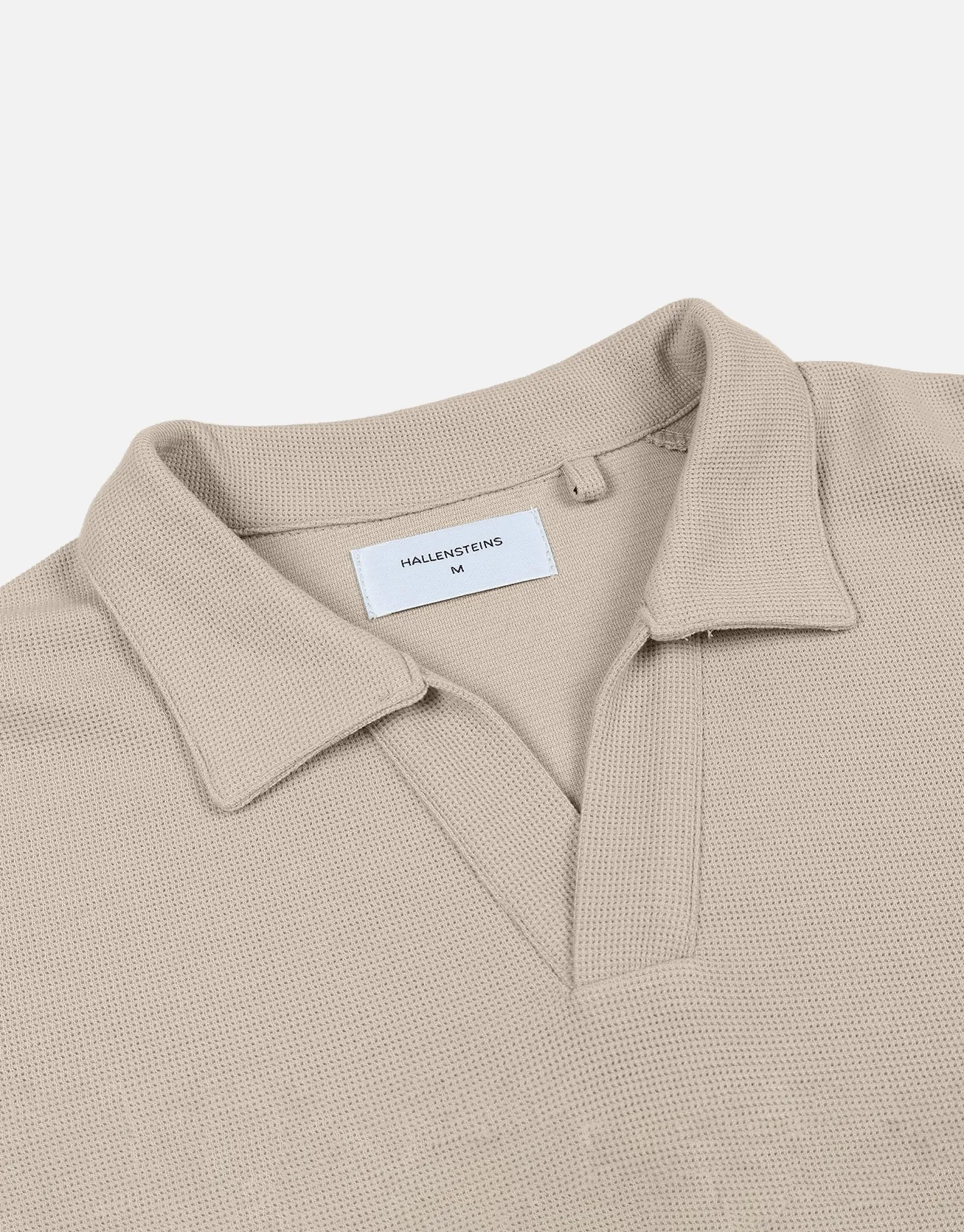 Relaxed Open Collar Polo in Ecru